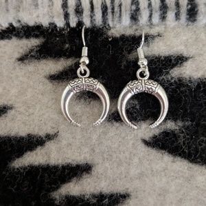 Naja Crescent Double Horn Southwestern Earrings